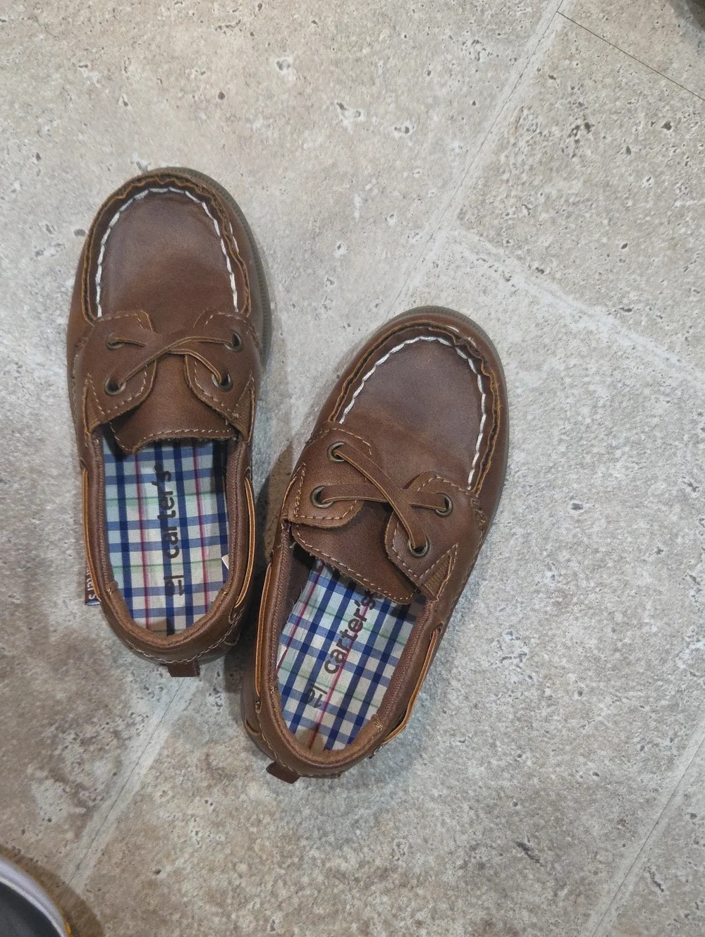 Carter's Brown Moccasin Boat Shoes for Kids